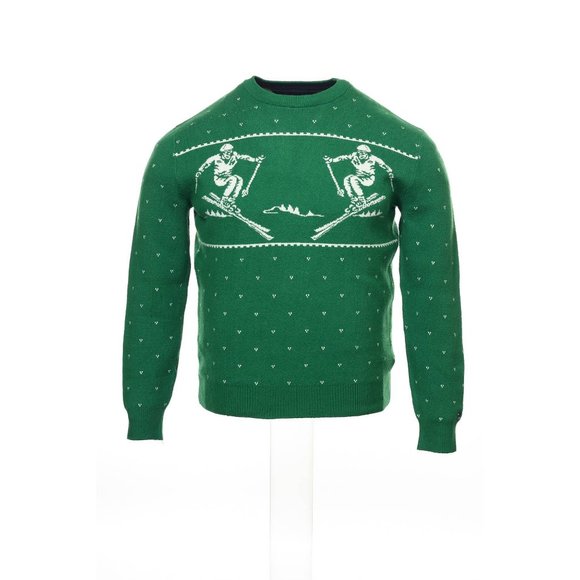 Tommy Hilfiger Other - NEW Vintage Tommy Hilfiger Sweater! Green With White Skier Design Heavier Weight